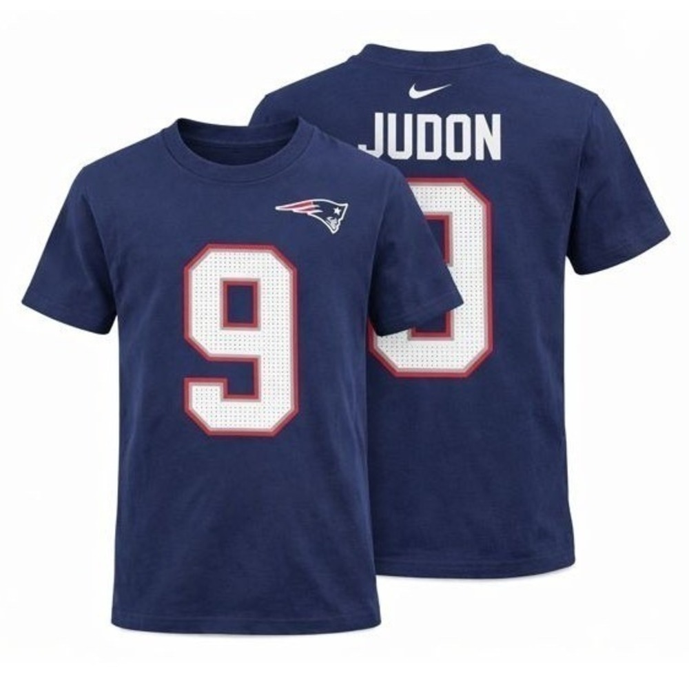 Nike‎ Judon 9 T-Shirt Youth Boy's Football Patriots Navy Blue Size L(14/16) NWT
